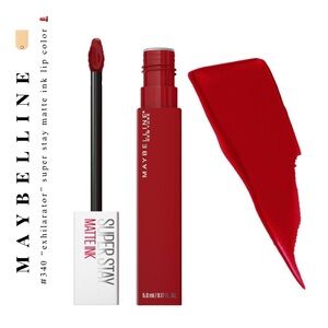 🏷️Maybelline Super Stay red Exhilarator #340 matte finish liquid ink lipstick💄